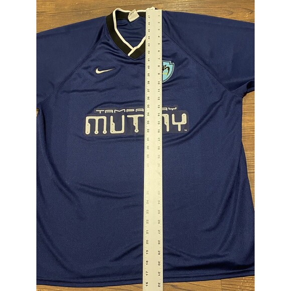 MLS Nike Men’s Tampa Bay Mutiny Soccer Jersey XL Blue 1990’S Vintage White Tag - Picture 8 of 9